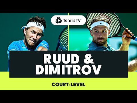 grigor-dimitrov-&-casper-ruud-court-level-practice-|-indian-wells-2023