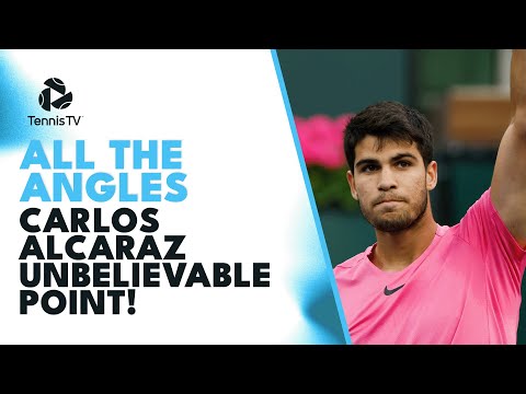 all-the-angles:-carlos-alcaraz-unbelievable-point-vs-jannik-sinner-|-indian-wells-2023