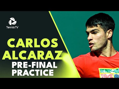 carlos-alcaraz-court-level-practice-before-final-vs-medvedev!-|-indian-wells-2023