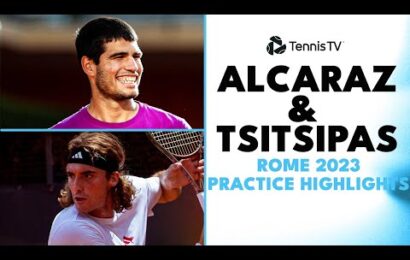 carlos-alcaraz-&-stefanos-tsitsipas-practice-highlights-|-rome-2023