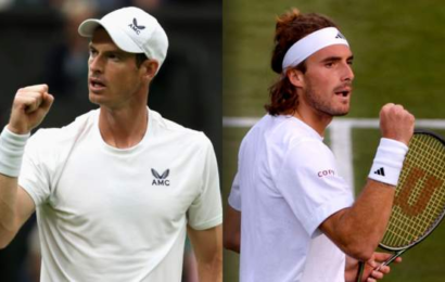 wimbledon-2023:-andy-murray-faces-stefanos-tsitsipas-in-second-round