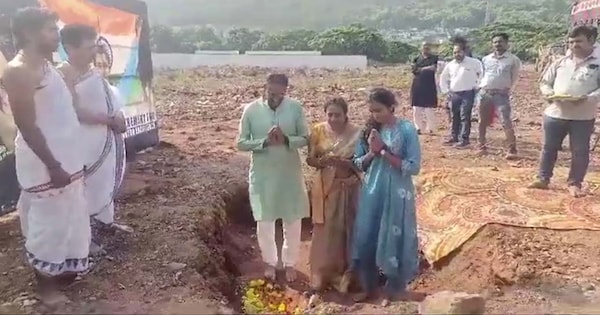 pv-sindhu-performs-bhumi-puja,-opens-center-for-badminton-and-sports-excellence