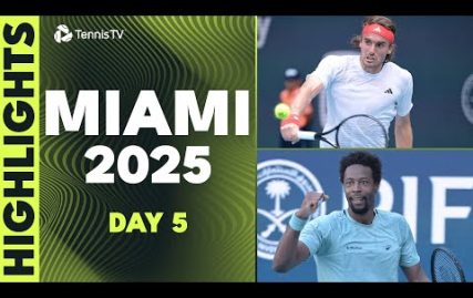 djokovic-faces-ugo-carabelli;-monfils,-tsitsipas-&-musetti-feature-|-miami-2025-day-5-highlights