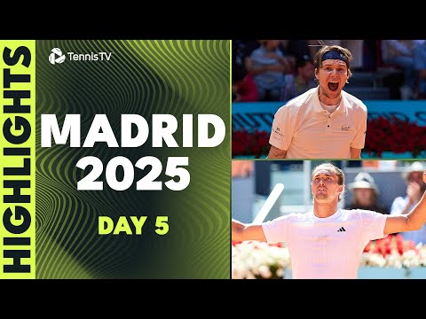 zverev-&-medvedev-in-action;-rublev-battles-bublik-|-madrid-2025-day-5-highlights