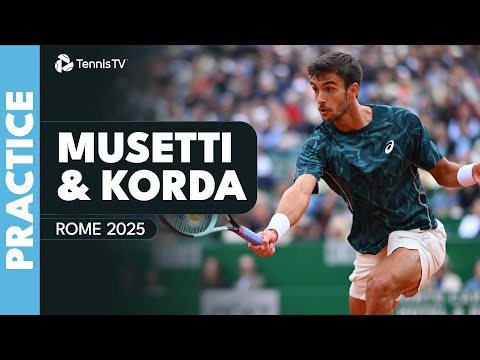 live-practice:-lorenzo-musetti-&-sebastian-korda-practice-together-in-rome