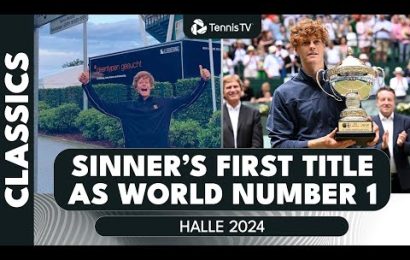 jannik-sinner’s-first-ever-title-as-world-number-1-🫡-|-halle-2024