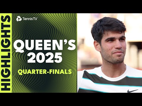 alcaraz-vs-rinderknech;-draper,-lehecka,-rune-&-more-|-queen’s-2025-quarter-finals-highlights